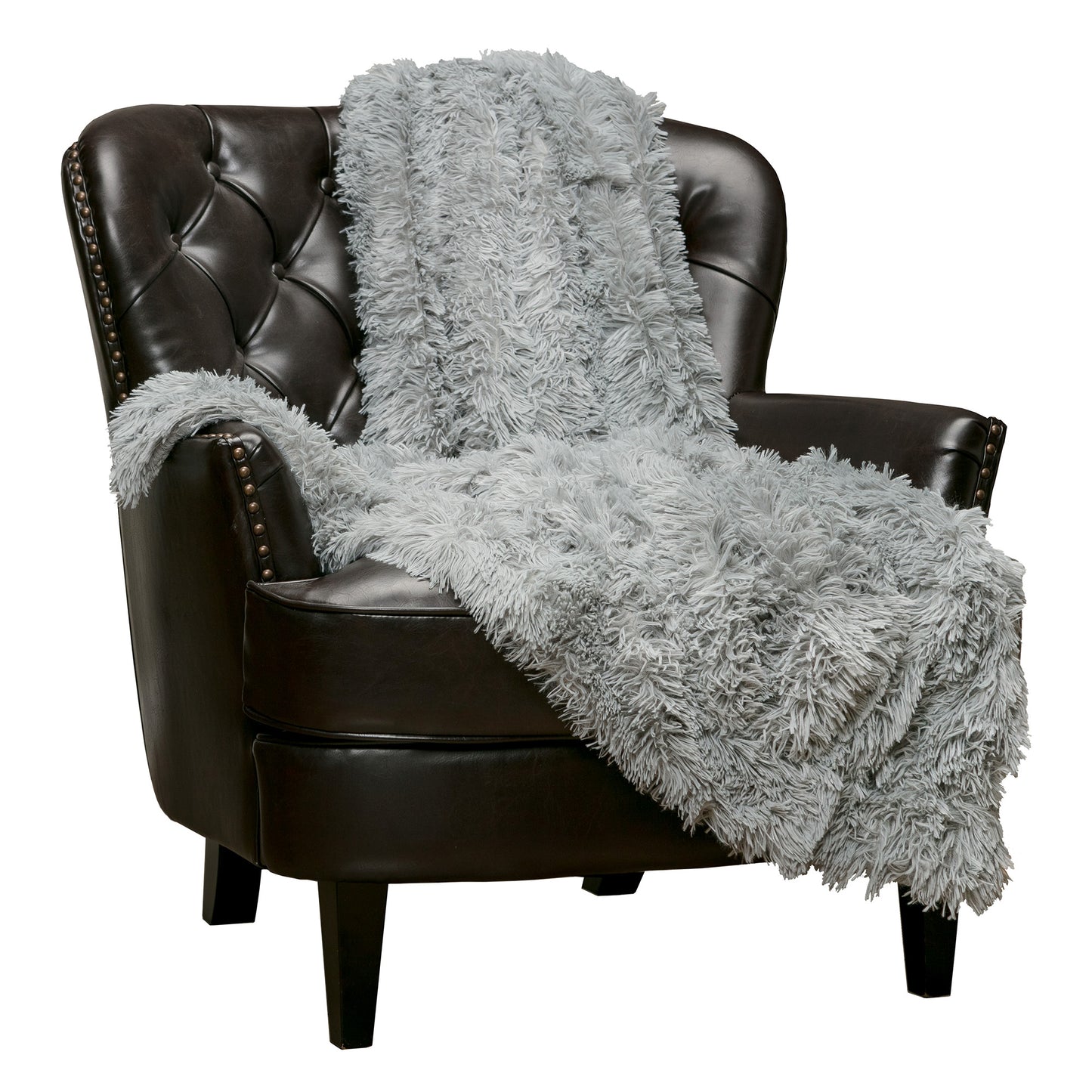 Chanasya Super Soft Shaggy Longfur Throw Blanket | Snuggly Fuzzy Faux Fur Lightweight Warm Elegant Cozy Plush Sherpa Microfiber Blanket | For Couch Bed Chair Photo Props - 60 "x 70" - Grey