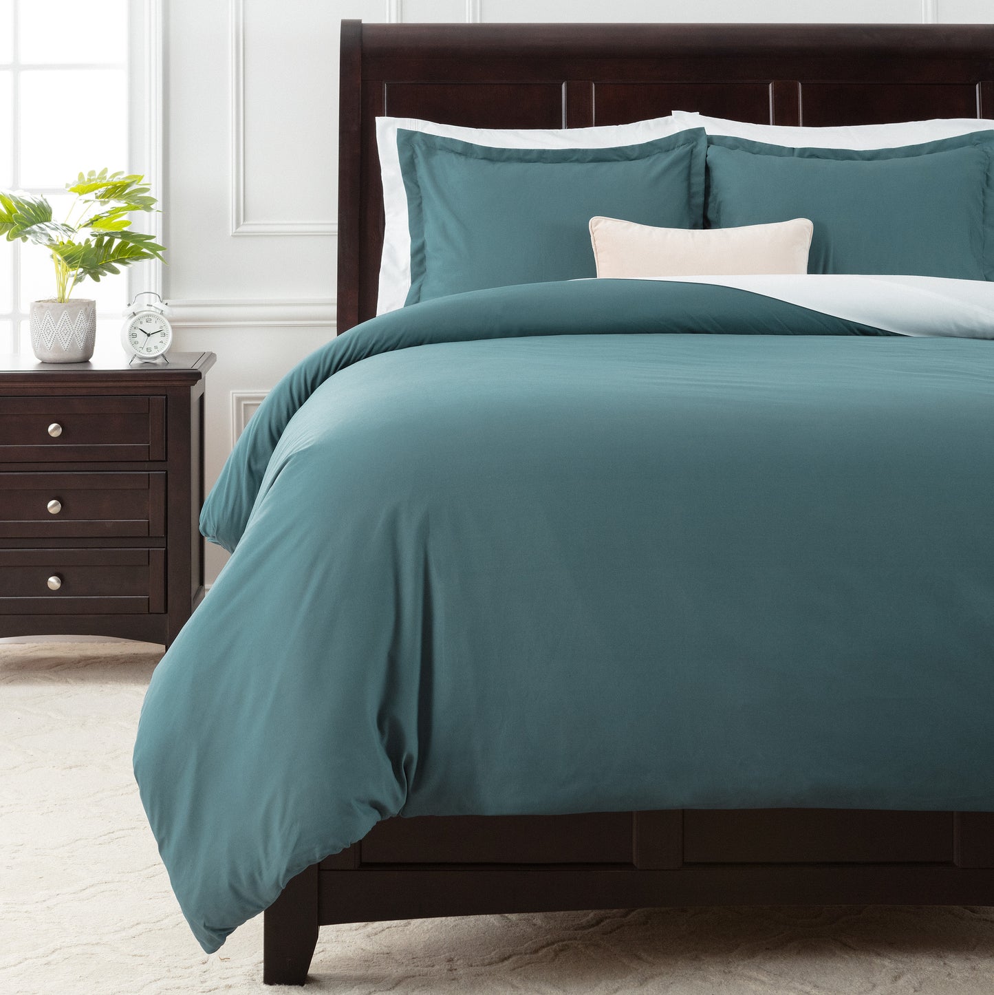 Chanasya Teal Duvet Cover King Size Comforter Bedding Cover Set 3-Pieces - Lightweight Silky Soft Premium Microfiber Teal Blue Bedding Set - Wrinkle Stain Resistant Hypoallergenic - Teal - King