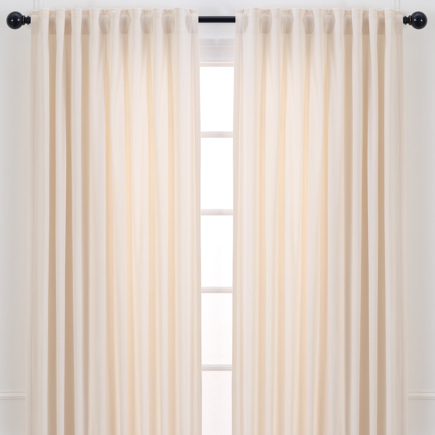 Chanasya Off White Velvet Curtains Panel Set 2 -Piece - Classy Partial Blackout Curtains Room Darkening Curtains Drapes for Living Room Bedroom - Window Treatment - 63 Inch Length Long - Tusk