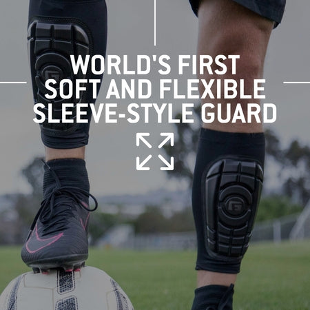 G-Form Youth Pro-S Compact Soccer Shin Guards - Football Shin Guards - Hex Silver/Black, Youth L/XL