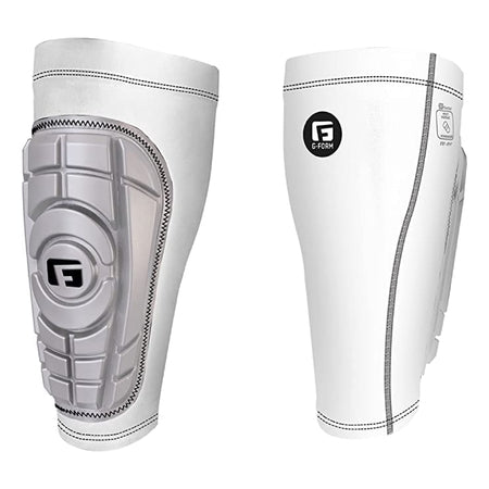 G-Form Pro-S Compact Soccer Shin Guards - Football Shin Guards - Silver/White, Adult XL