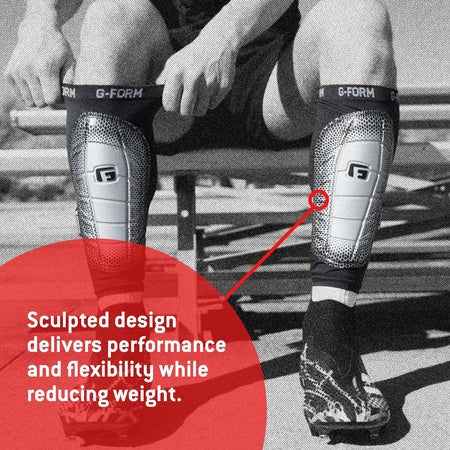 G-Form Pro-S Elite 2 Soccer Shin Guards - Football and Shin Guard Sleeves - Black/Silver, Adult Small