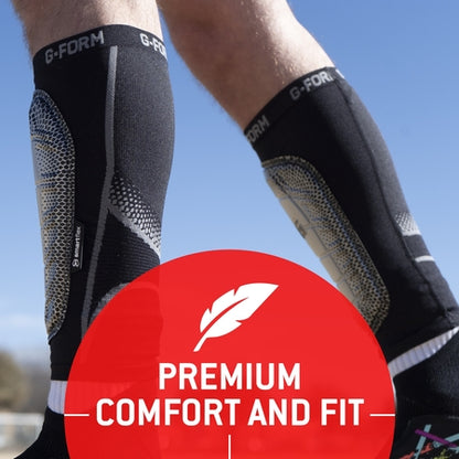 G-Form Pro-S Elite 2 Soccer Shin Guards - Football and Shin Guard Sleeves - Black/Silver, Adult Large