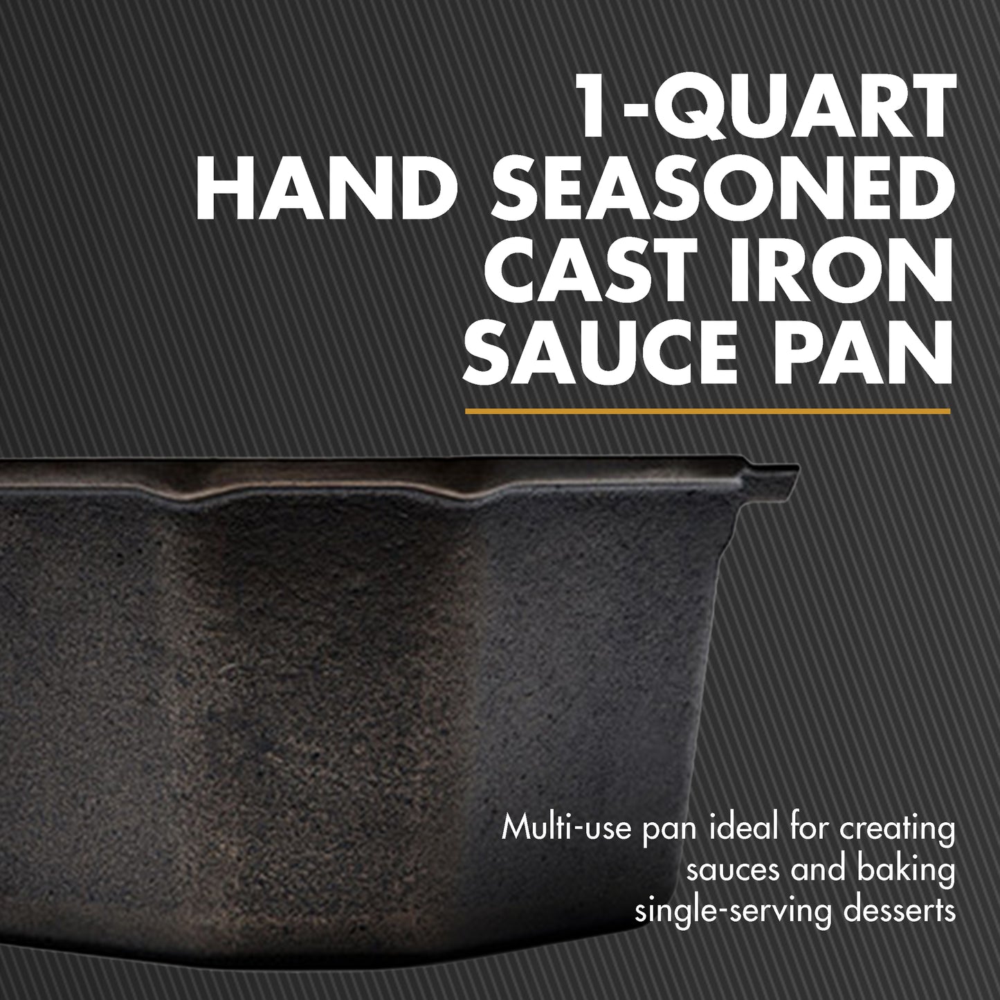 FINEX 1-Quart Cast Iron Sauce Pot, Modern Heirloom, Handcrafted in the USA, Pre-seasoned with Organic Flaxseed Oil