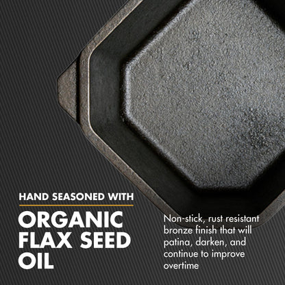 FINEX 1-Quart Cast Iron Sauce Pot, Modern Heirloom, Handcrafted in the USA, Pre-seasoned with Organic Flaxseed Oil