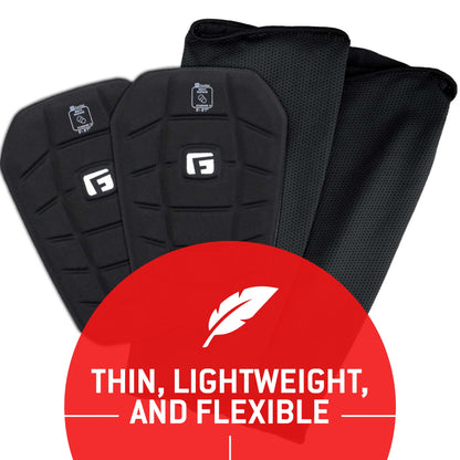 G-Form Pro-S Blade Soccer Shin Guards - Adult Shin Guards - Shin Guards for Protection - Fabric Black, Adult Small