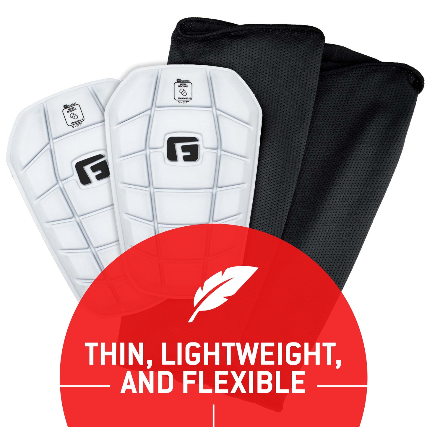 G-Form Pro-S Blade Soccer Shin Guards - Adult Shin Guards - Shin Guards for Protection - White, Adult Large