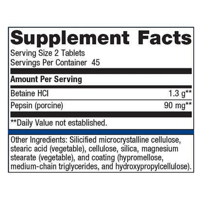 Metagenics SpectraZyme Metagest Supplement with Betaine HCL and Pepsin to Help Stomach Acid Support - 90 Tablets