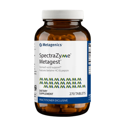 Metagenics SpectraZyme Metagest Supplement with Betaine HCL and Pepsin to Help Stomach Acid Support - 270 Tablets