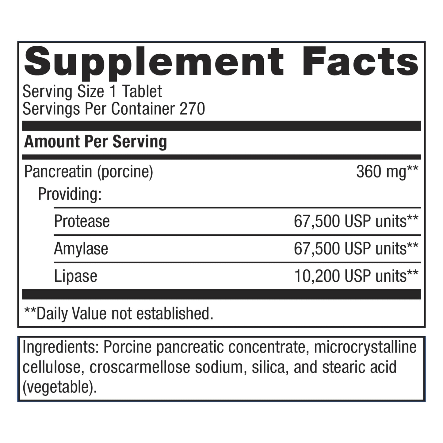 Metagenics SpectraZyme Pan 9X ‚Äì Bioactive Pancreatic Enzymes for Digestive Support* ‚Äì 270 Servings