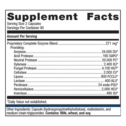 Metagenics SpectraZyme Complete Broad Spectrum Enzyme Supplement to Help Support a Healthy Digestive System - 180 Capsules