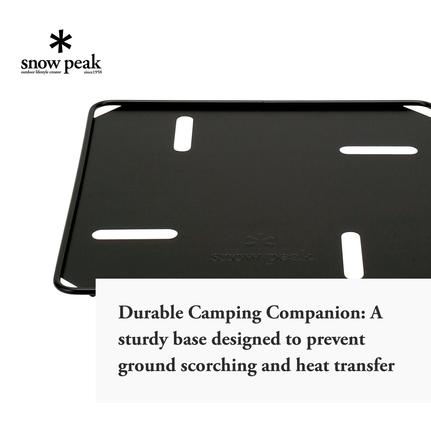 Snow Peak Fireplace Base Plate - Heat Protection - Stable & Lightweight - Steel - 4.2 lbs - Large