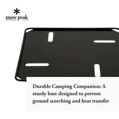 Snow Peak Fireplace Base Plate - Heat Protection - Stable & Lightweight - Steel - 4.2 lbs - Large