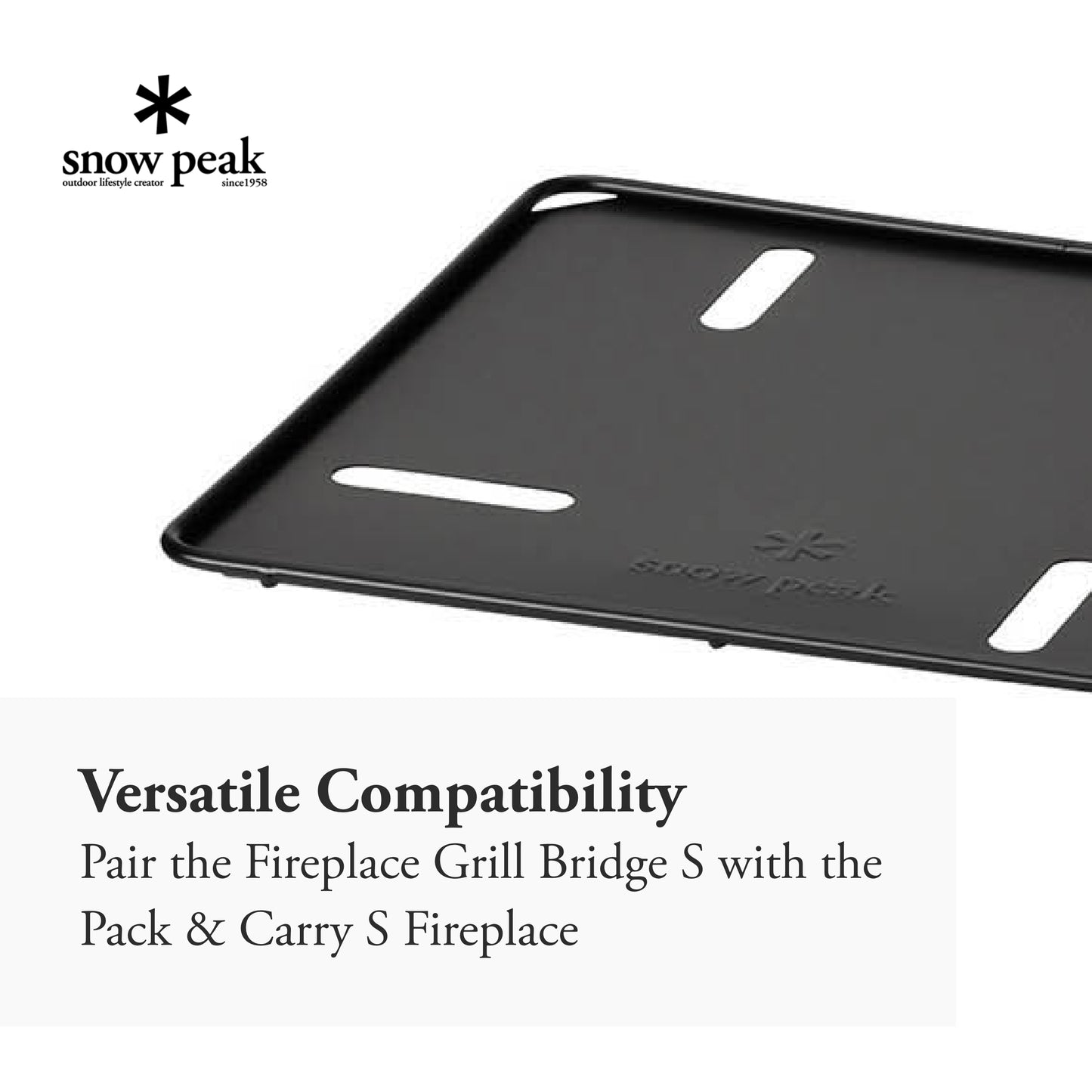 Snow Peak Fireplace Base Plate - Heat Protection - Stable & Lightweight - Steel - 4.2 lbs - Large