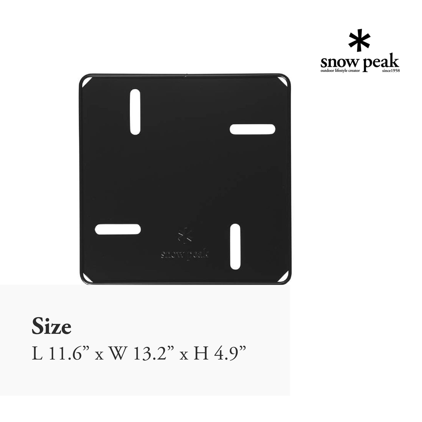 Snow Peak Fireplace Base Plate - Heat Protection - Stable & Lightweight - Steel - 4.2 lbs - Large