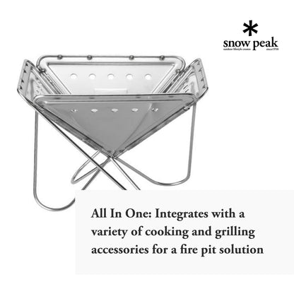 Snow Peak Pack & Carry (S) Fireplace - Made of Durable Stainless Steel - 10.6 x 10.6 x 8.25 in