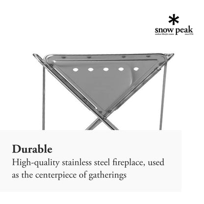 Snow Peak Pack & Carry (S) Fireplace - Made of Durable Stainless Steel - 10.6 x 10.6 x 8.25 in