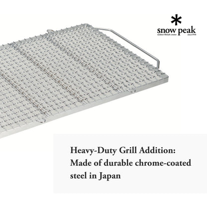 Snow Peak Fireplace Grill - Fireplace Grilling Accessories - Chrome-Coated Steel - 2.8 Ibs - Large