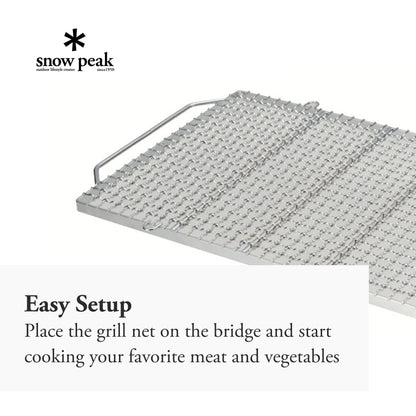 Snow Peak Fireplace Grill - Fireplace Grilling Accessories - Chrome-Coated Steel - 2.8 Ibs - Large