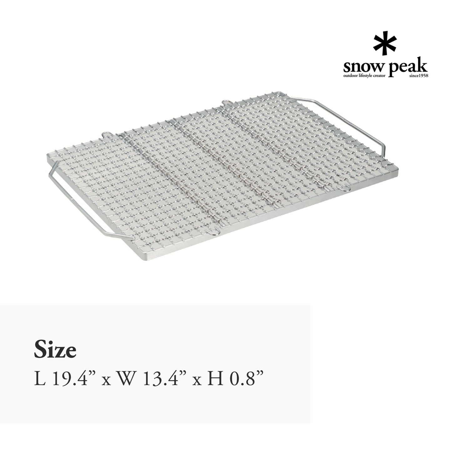 Snow Peak Fireplace Grill - Fireplace Grilling Accessories - Chrome-Coated Steel - 2.8 Ibs - Large