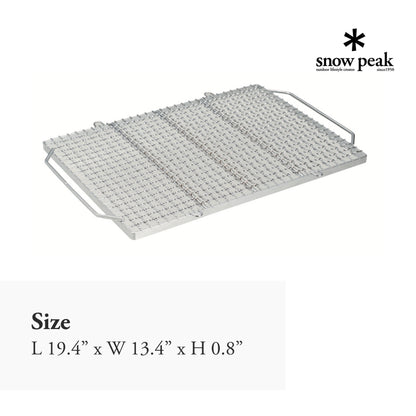 Snow Peak Fireplace Grill - Fireplace Grilling Accessories - Chrome-Coated Steel - 2.8 Ibs - Large