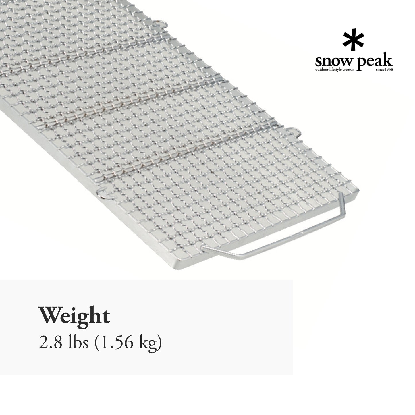 Snow Peak Fireplace Grill - Fireplace Grilling Accessories - Chrome-Coated Steel - 2.8 Ibs - Large