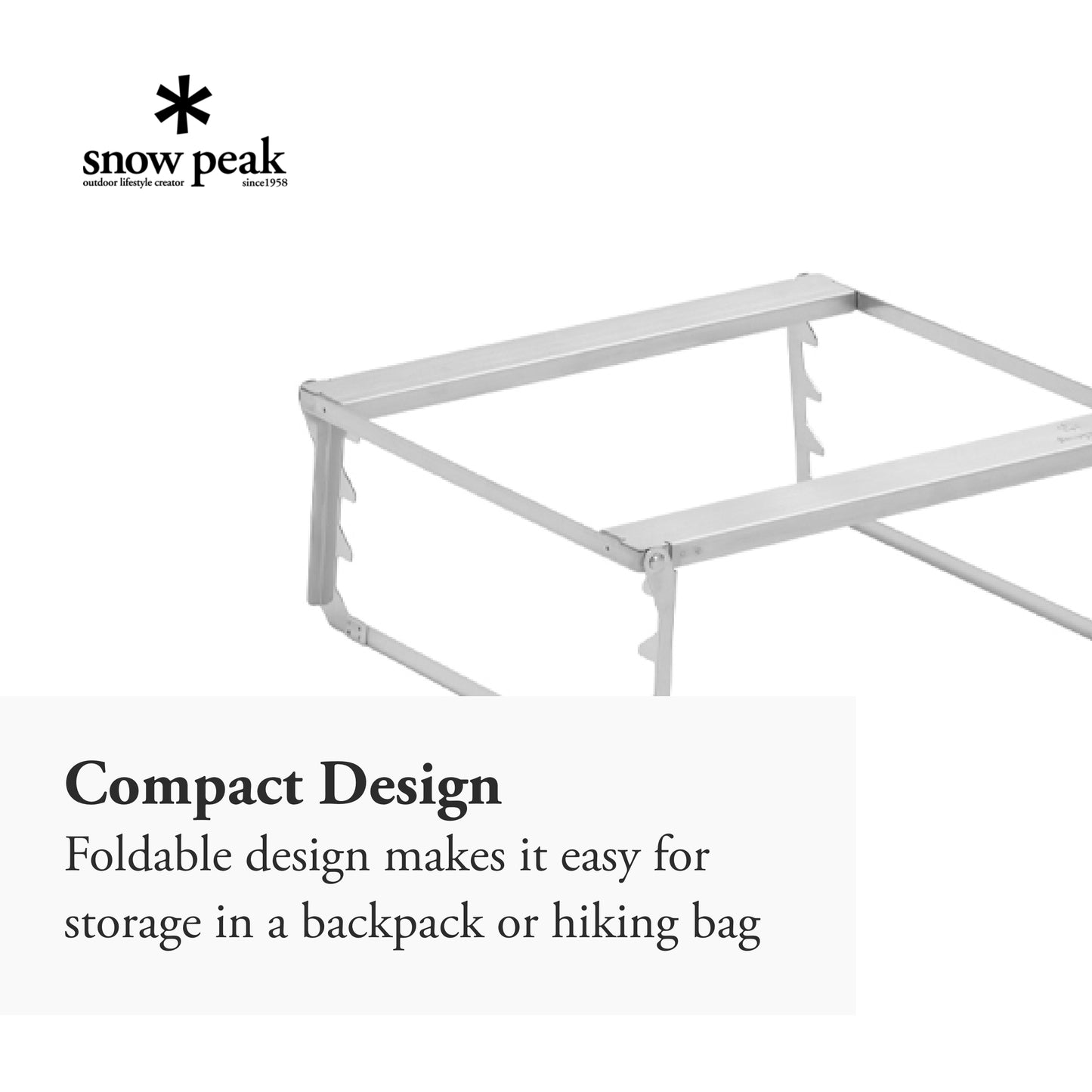 Snow Peak Fireplace Grill Bridge - Durable Camping & Grilling - Stainless Steel - 2.4 lbs - Medium