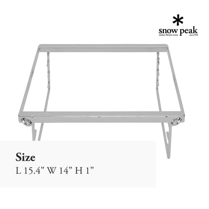 Snow Peak Fireplace Grill Bridge - Durable Camping & Grilling - Stainless Steel - 2.4 lbs - Medium