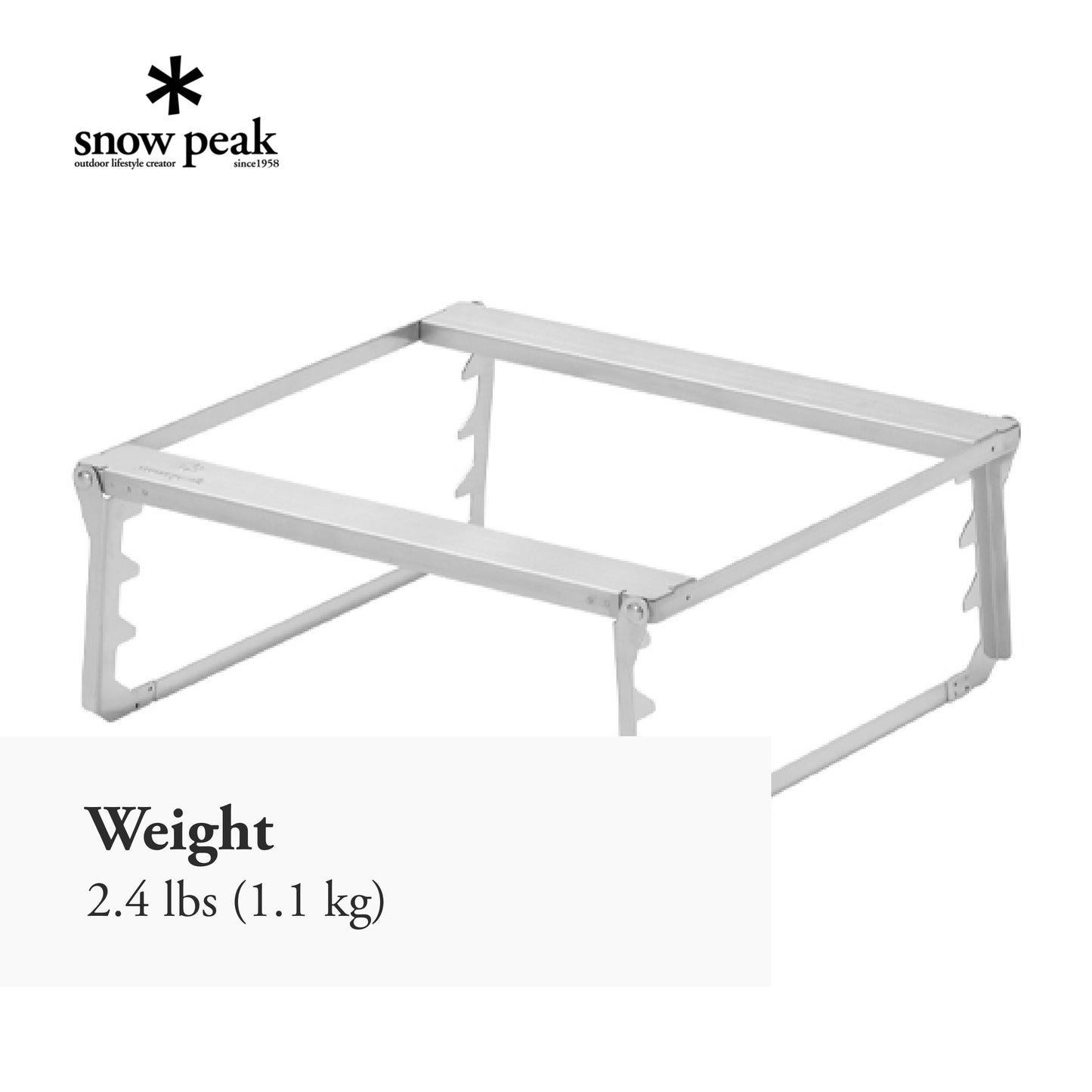 Snow Peak Fireplace Grill Bridge - Durable Camping & Grilling - Stainless Steel - 2.4 lbs - Medium