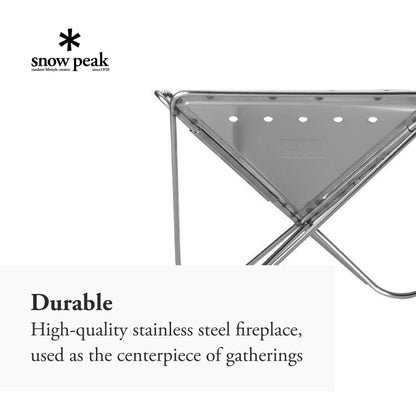 Snow Peak Pack & Carry (M) Fireplace - Made of Durable Stainless Steel - 13.75 x 13.75 x 9.75 in