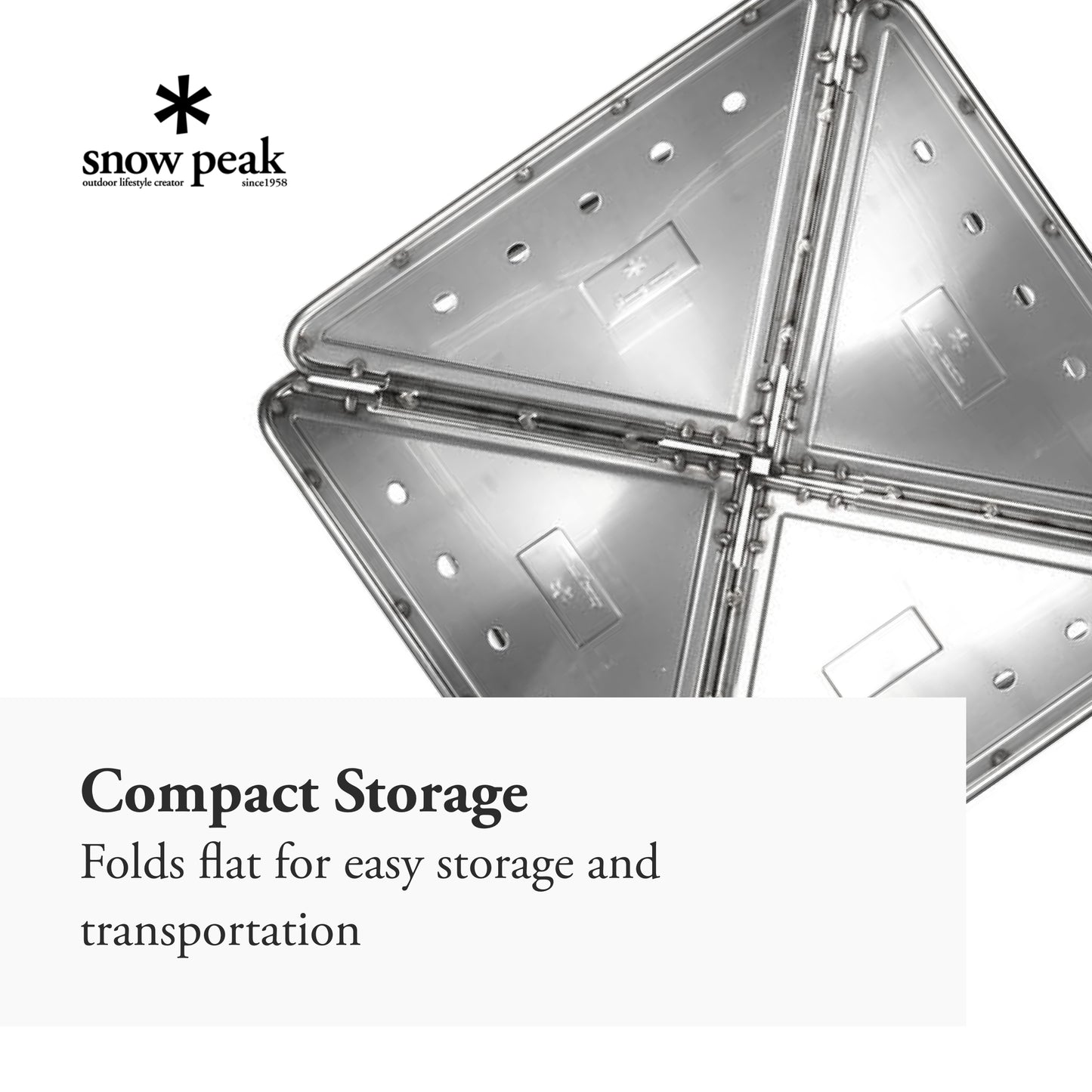 Snow Peak Pack & Carry (M) Fireplace - Made of Durable Stainless Steel - 13.75 x 13.75 x 9.75 in