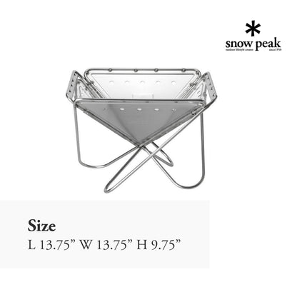 Snow Peak Pack & Carry (M) Fireplace - Made of Durable Stainless Steel - 13.75 x 13.75 x 9.75 in