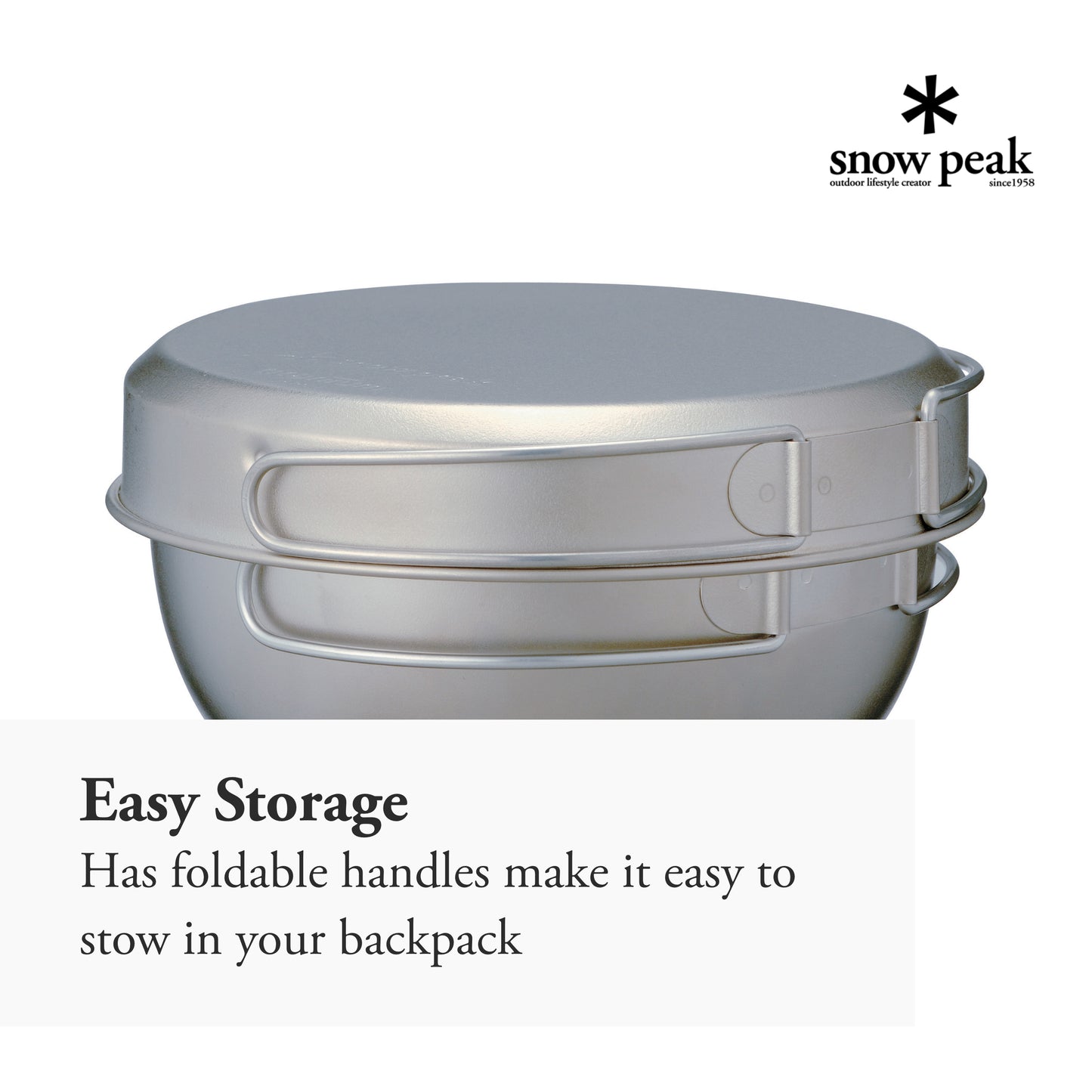 Snow Peak 3 Piece Titanium Cook Set - 2 Pots and Frying Pan - Made from Japanese Titanium