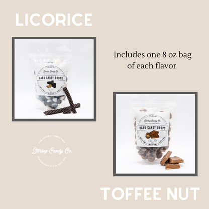 Startup Candy - Old Timey - Old Fashioned Hard Candy Drops - 4 Flavor Variety Pack - Licorice, Root Beer, Humbug, & Toffee Nut