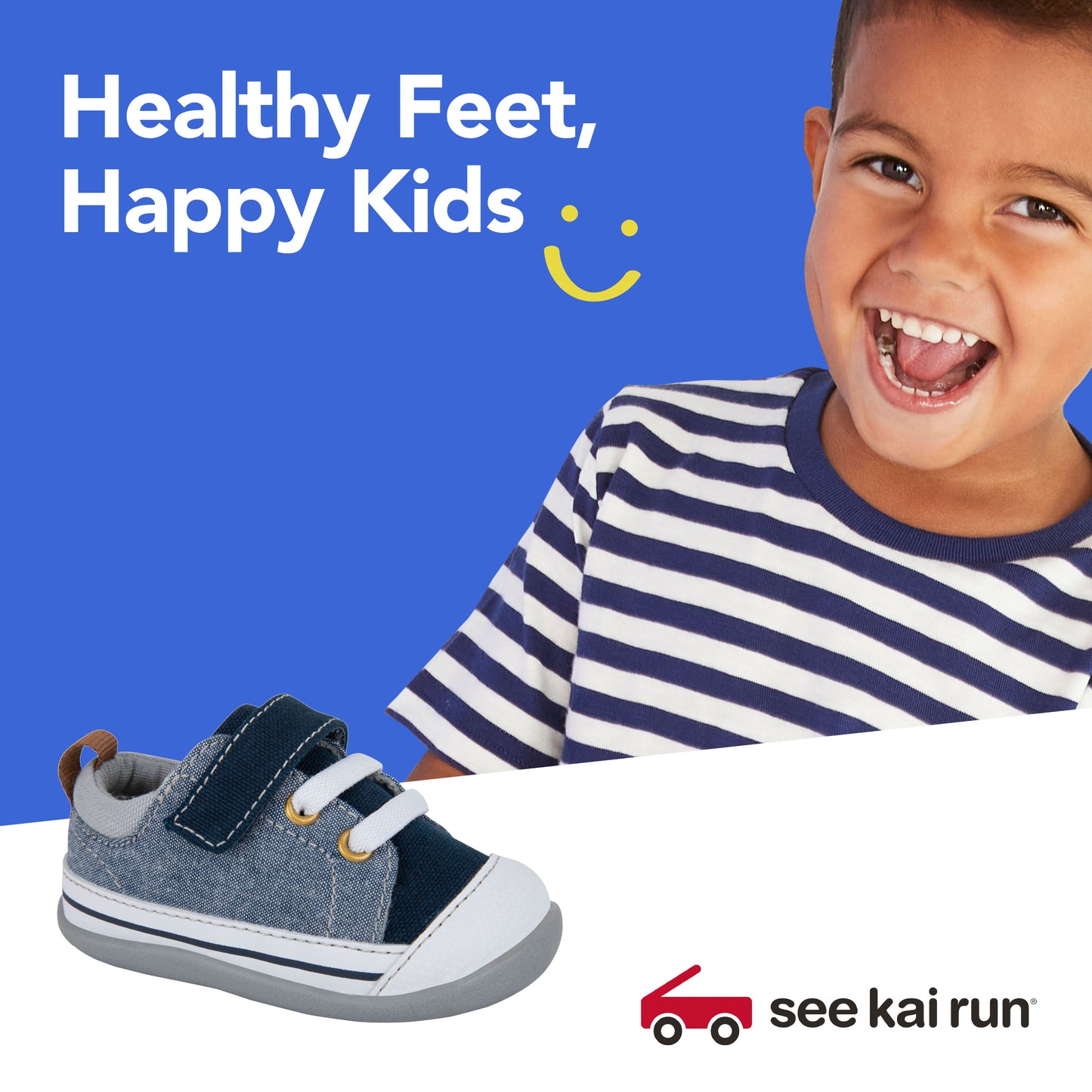 See Kai Run, Stevie II First Walker Sneakers for Infants, Blue Denim, 5 M Infant