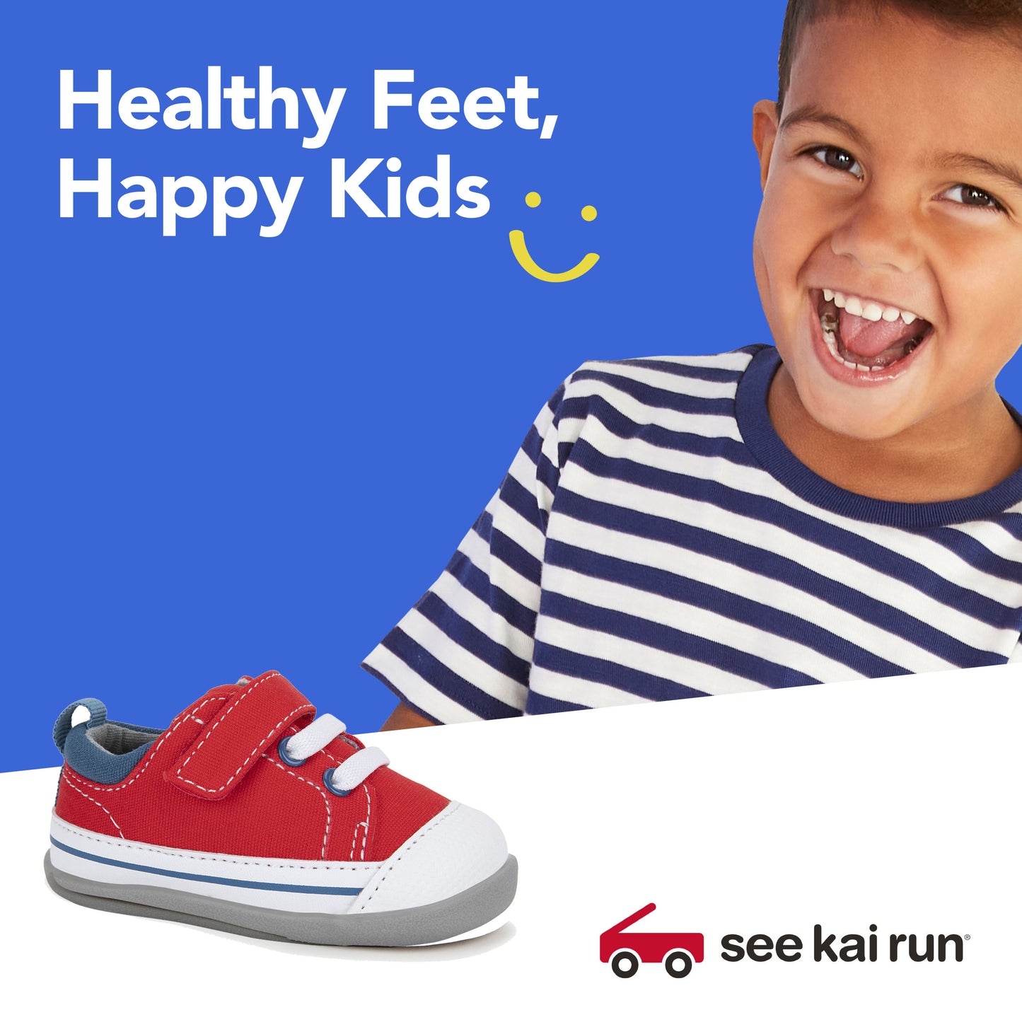 See Kai Run, Stevie II First Walker Sneakers for Infants, Red/Blue, 6 M Infant