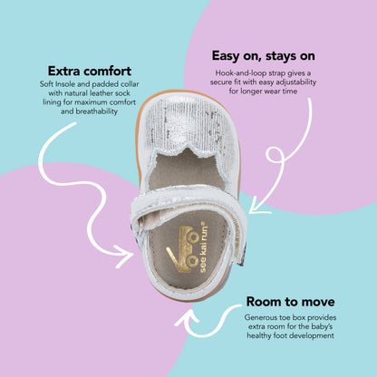 See Kai Run - Susie Mary Jane Shoe for Infants, Silver, Infant 3