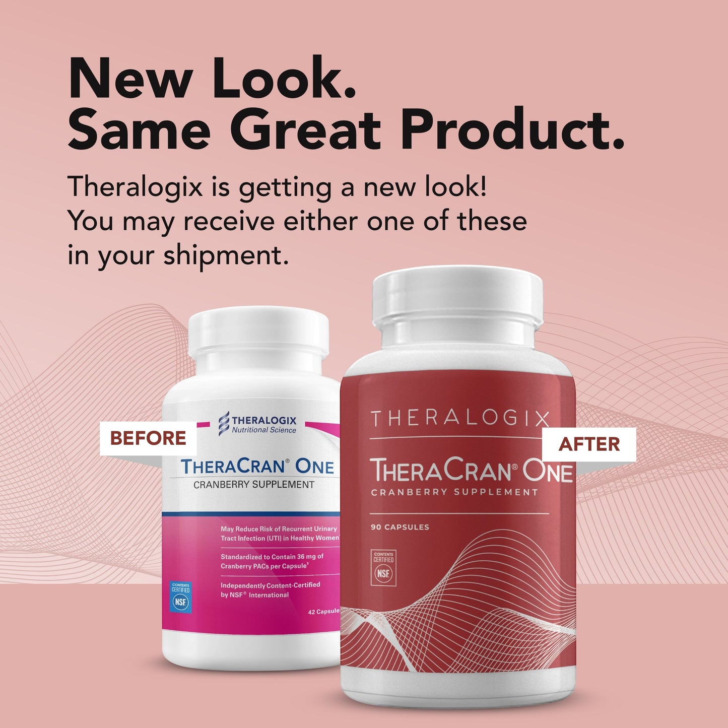 Theralogix TheraCran One Cranberry Capsules - 90-Day Supply - Cranberry Supplement for Men & Women - Cranberry Pills to Support Urinary Tract Health* - 36mg PACs per Capsule - NSF Certified - 90 Caps