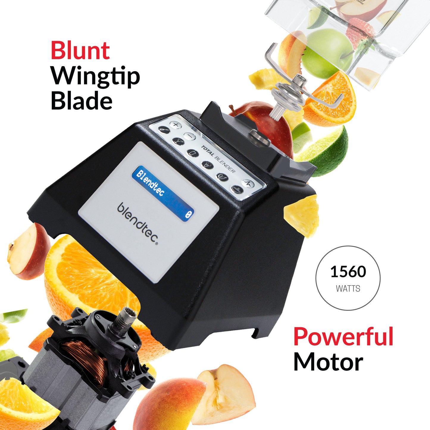 Blendtec Total Blender Classic - Includes FourSide Jar (75 oz) - 10-Speed Professional-Grade Countertop Blender - High-Power Kitchen Blender with 6 Pre-Programmed Cycles - Black