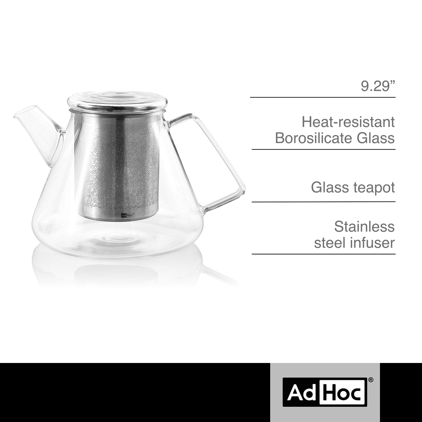 AdHoc 50 oz. ORIENT+ Teapot, Borosilicate Glass