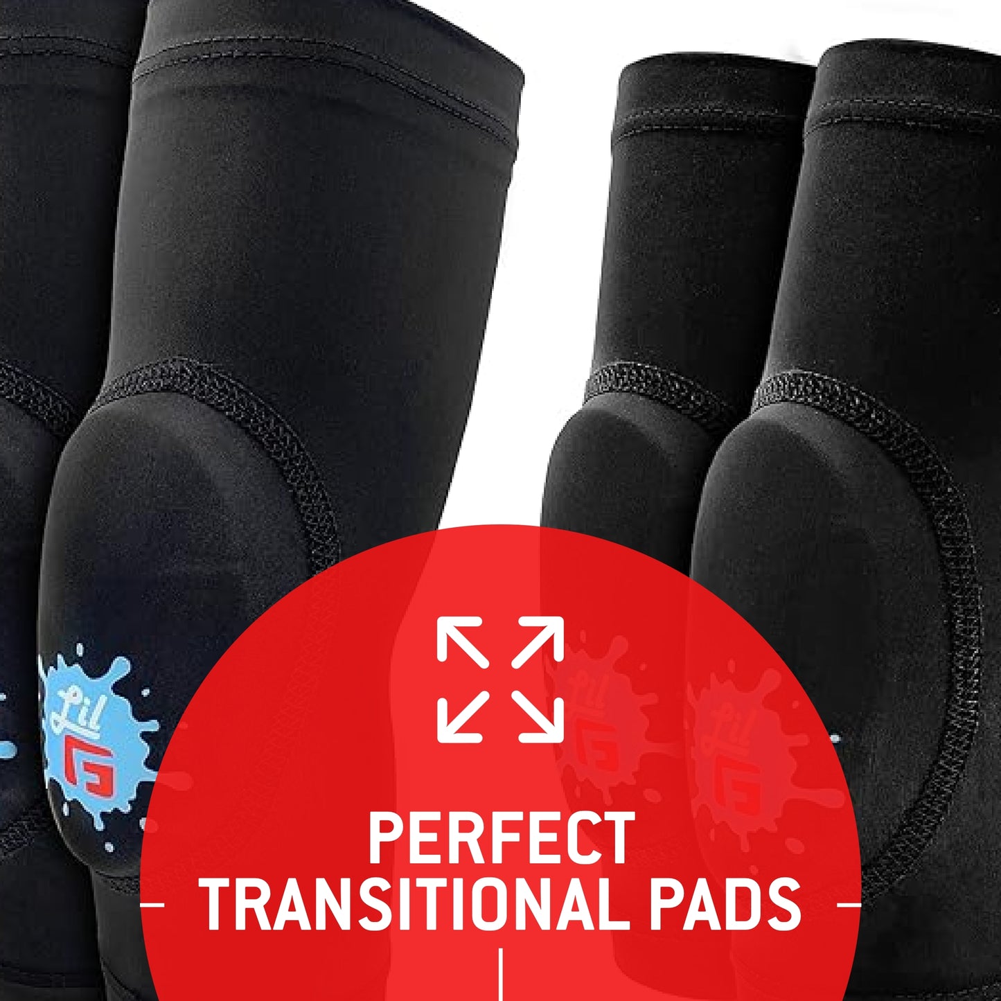 G-Form Lil' G Toddler Knee & Elbow Guard Set - Kids Athletic Safety Gear for Knee & Elbow Protection - Protective Bike & Skate Sports Accessories - Black, S/M
