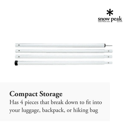 Snow Peak Wing Aluminium Pole - Durable, Foldable Tarps, Shelters Camping Tool - 4 Joints - 280cm