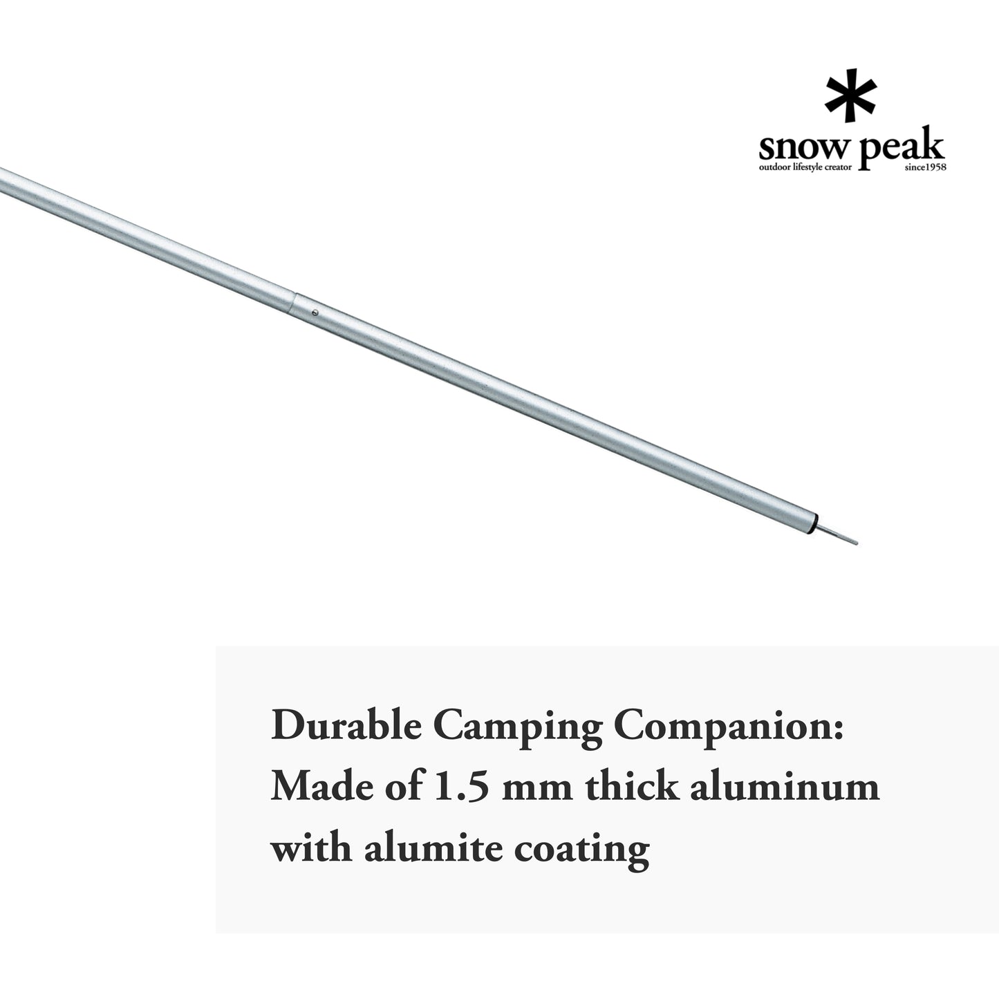 Snow Peak Wing Aluminium Pole - Durable, Foldable Tarps, Shelters Camping Tool - 4 Joints - 240cm