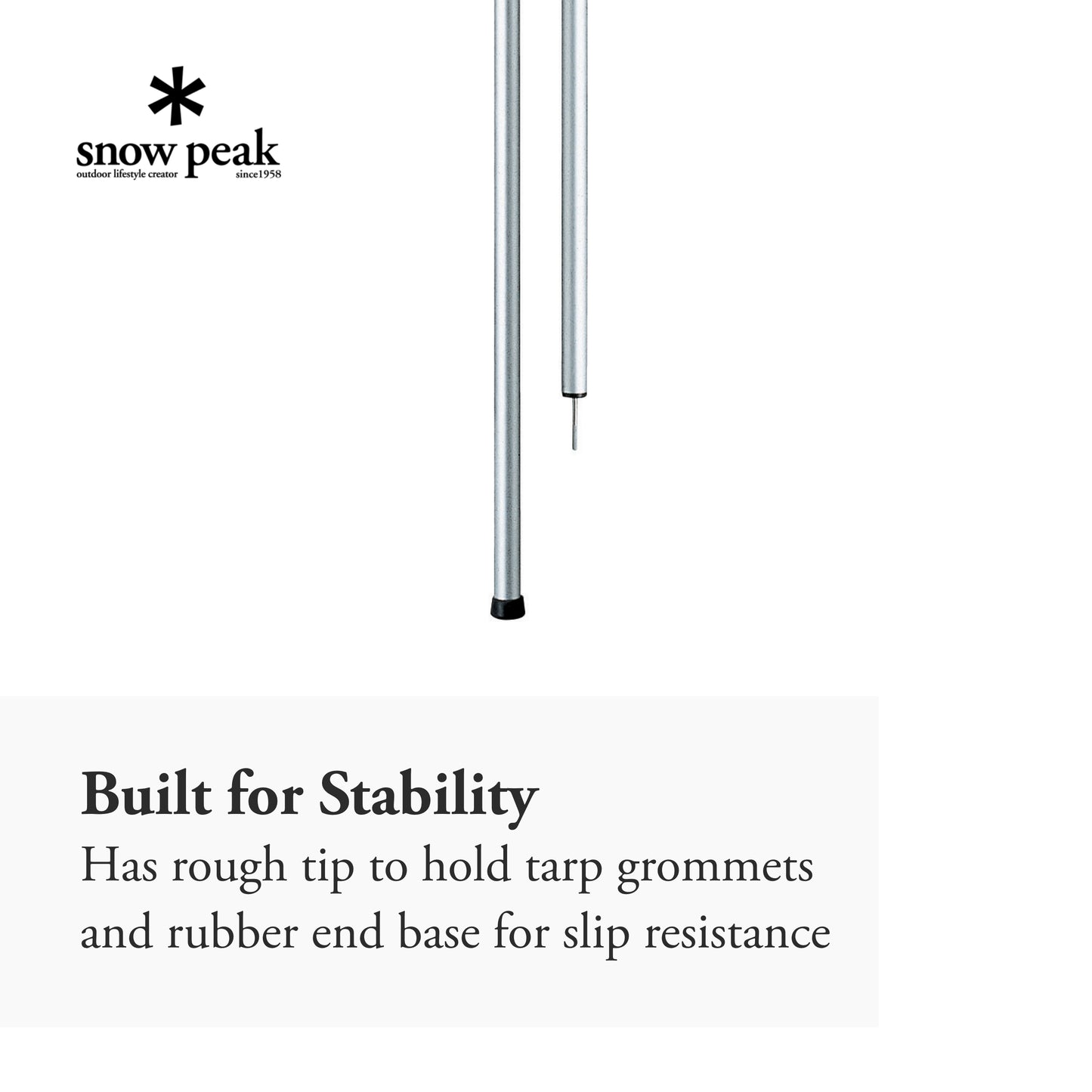 Snow Peak Tarp Pole 210 cm Aluminum - Made of 1.5 mm Thick Aluminum - 6.9 ft