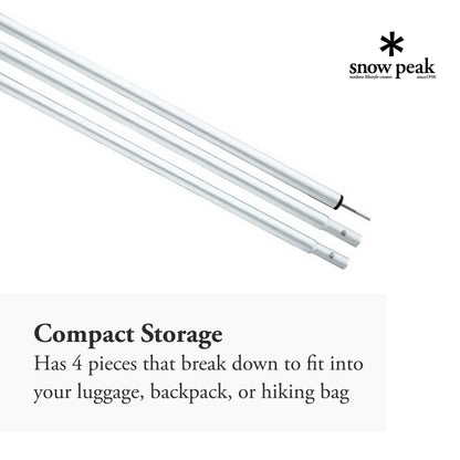 Snow Peak Tarp Pole 210 cm Aluminum - Made of 1.5 mm Thick Aluminum - 6.9 ft