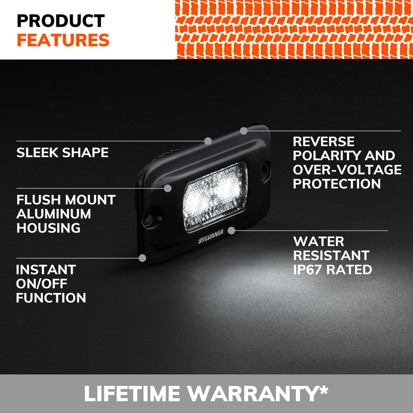 SYLVANIA - Flush Mount 4 Inch LED Light Pod - Lifetime Limited Warranty - Wide Flood Light 900 Raw Lumens, Best Quality Off Road Driving Work Light, Truck, Car, Boat, ATV, UTV, SUV (1 PC)