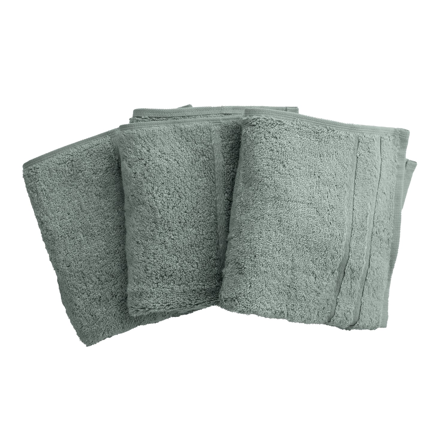 Cariloha Organic Bamboo and Turkish Cotton Washcloths - Highly Absorbent and Odor-Resistant - 600 GSM - 13" x 13" - Set of 3 - Ocean Mist