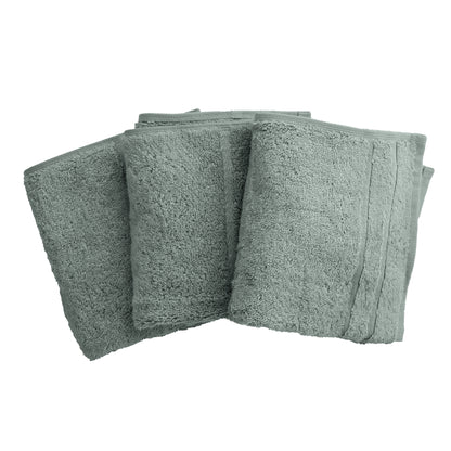 Cariloha Organic Bamboo and Turkish Cotton Washcloths - Highly Absorbent and Odor-Resistant - 600 GSM - 13" x 13" - Set of 3 - Ocean Mist