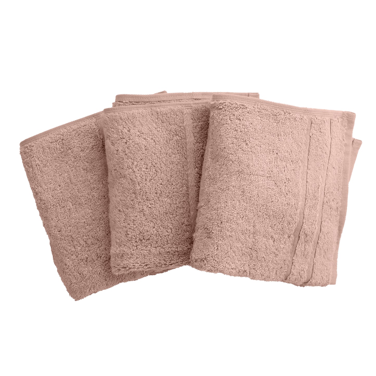 Cariloha Organic Bamboo and Turkish Cotton Washcloths - Highly Absorbent and Odor-Resistant - 600 GSM - 13"" x 13"" - Set of 3 - Blush