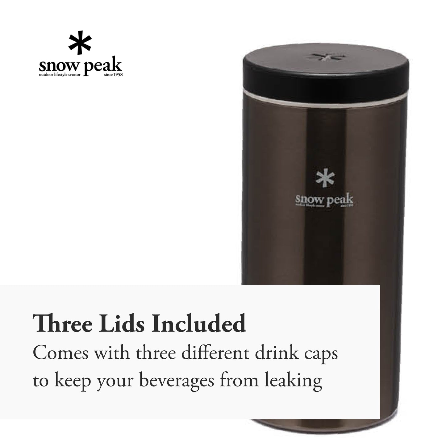 Snow Peak Kanpai Bottle - Sturdy Insulated Bottle for Coffee & Tea - Stainless Steel - 13.2 fl oz - Dark Silver